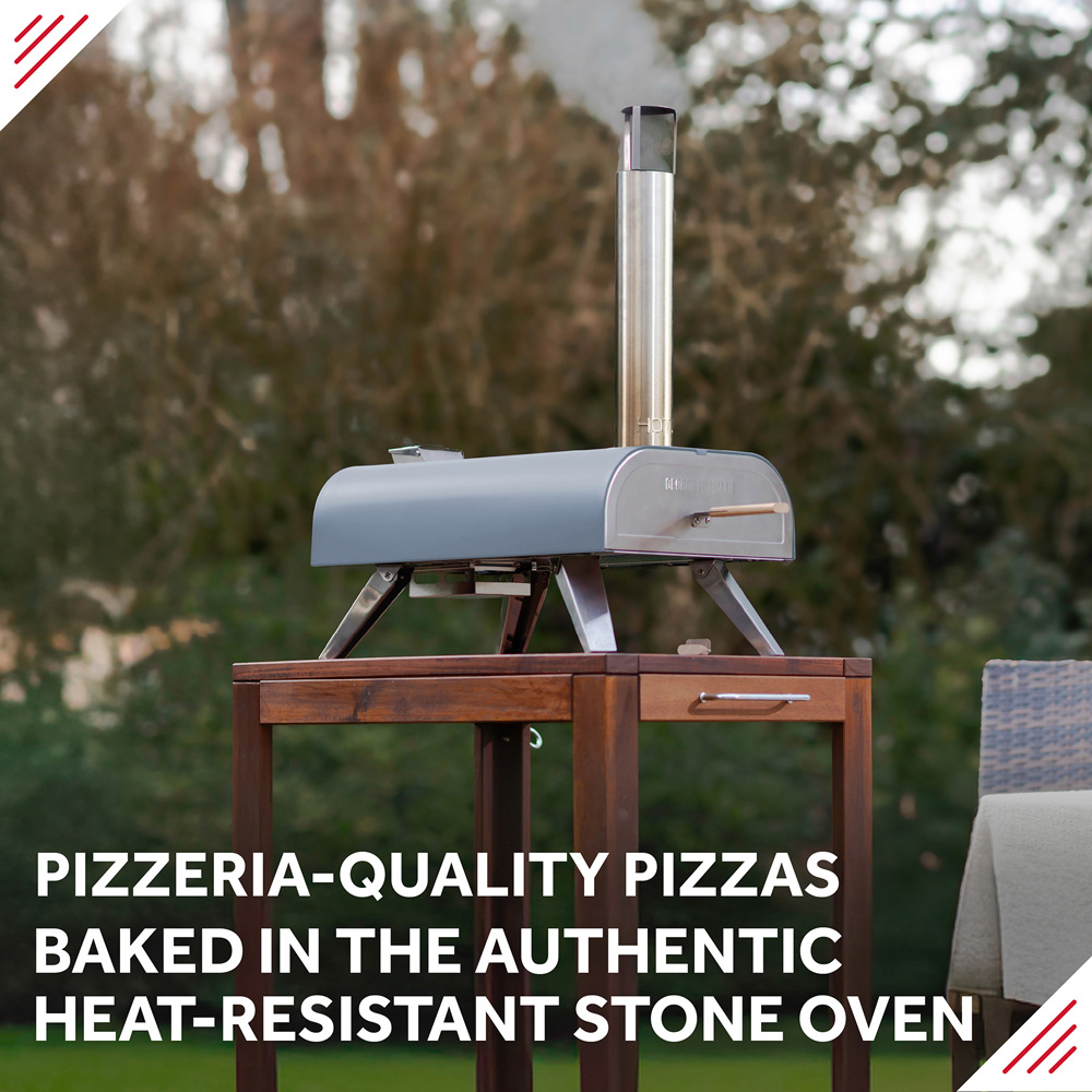 George Foreman Grey 12 inch Wood Pellet Outdoor Pizza Oven with Carry Bag and Paddle Image 5