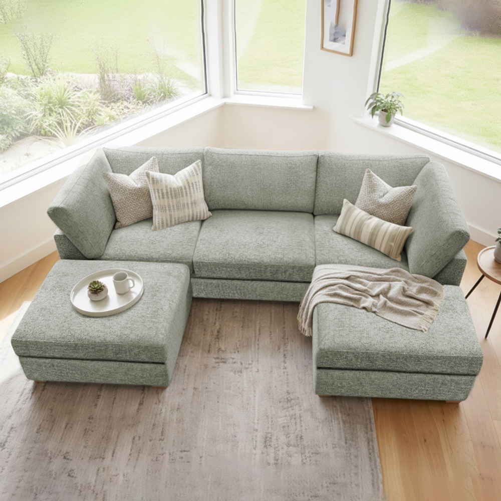 Carina Enzo 5 Seater Pewter U-Shape Sofa Image 7