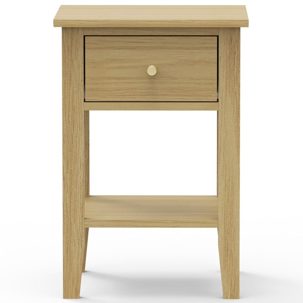 Core Products Henley Single Drawer Single Shelf Oak Effect Bedside Table  Image 3