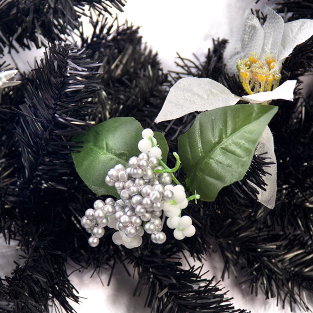 Best Artificial Black and Silver Christmas Garland 270cm Image 7