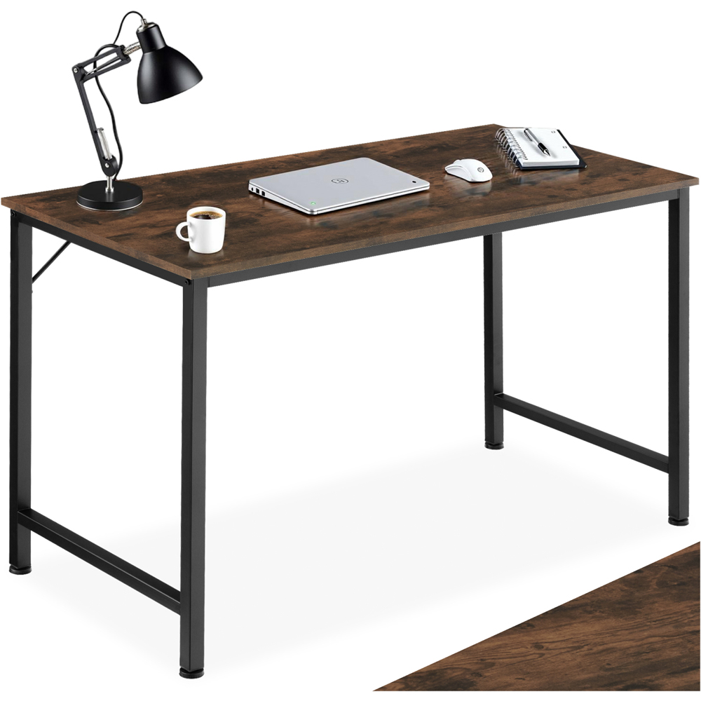 tectake Jenkins Dark Wood Office Desk 140 x 60 x 75.5cm Image 2