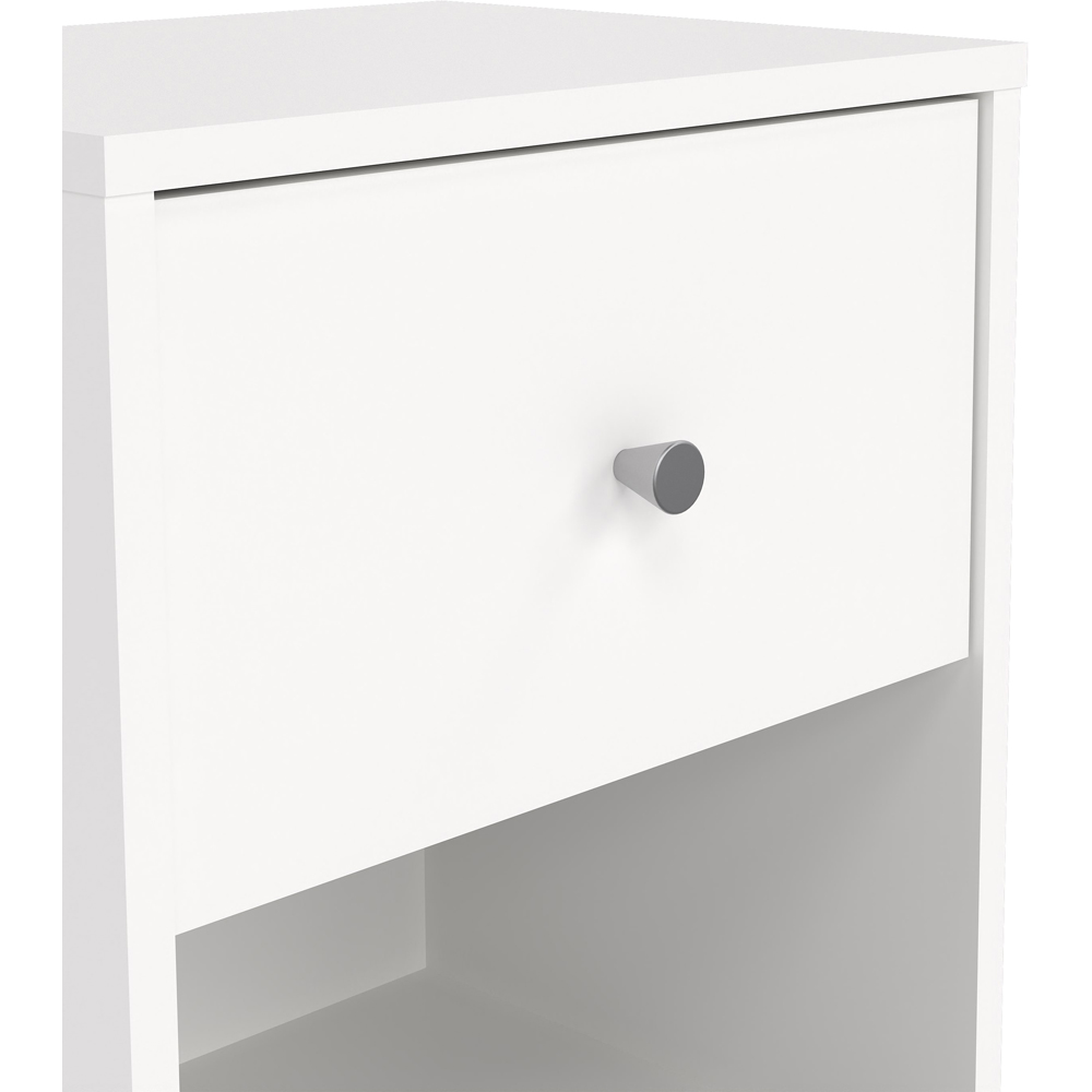 Furniture To Go May Single Drawer White Bedside Table Image 7