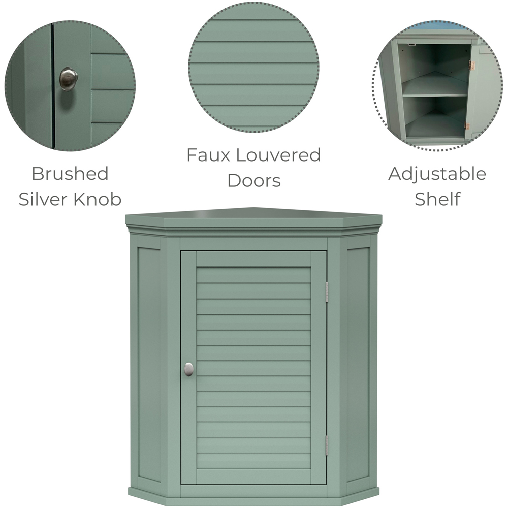 Teamson Home Glancy Single Door Sage Green Removable Wooden Wall Cabinet Image 7
