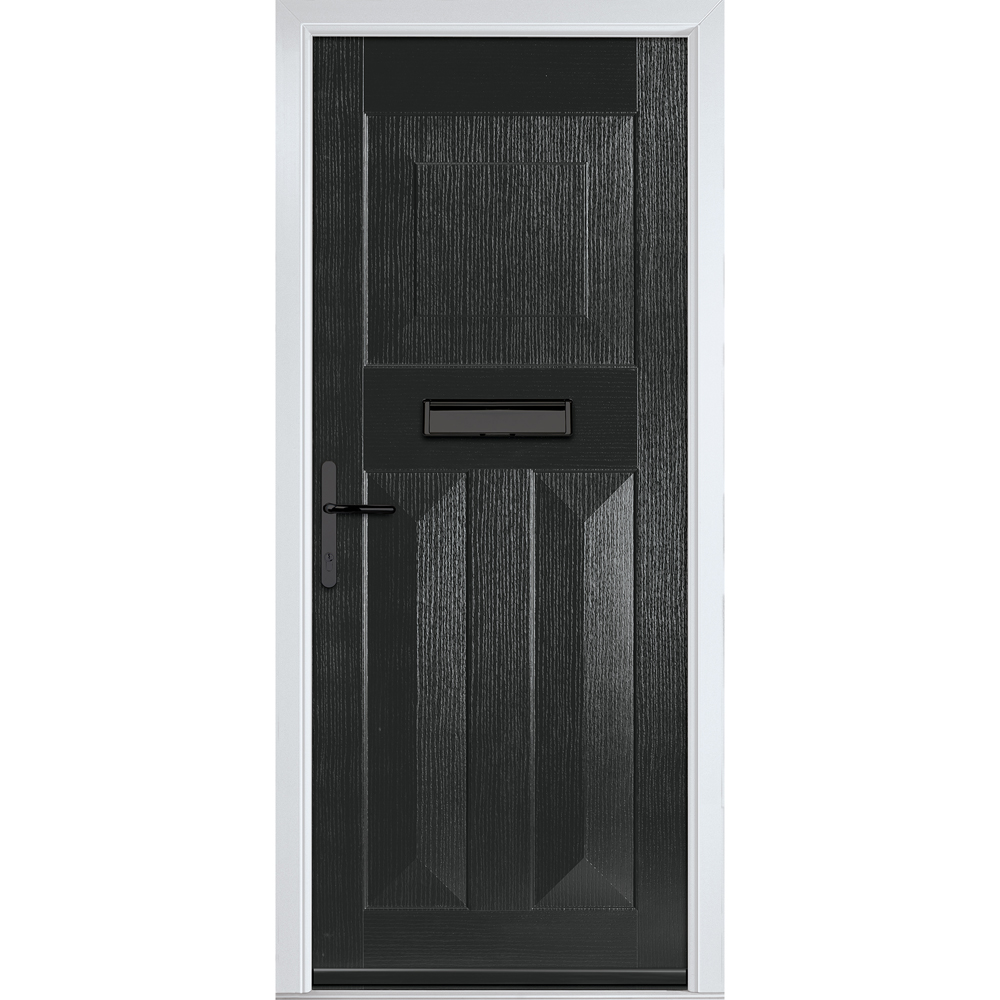 Crystal-Direct Eaton Solid Black GRP None Glass Right Hand Open Front Door 890 x 2090mm Image 1