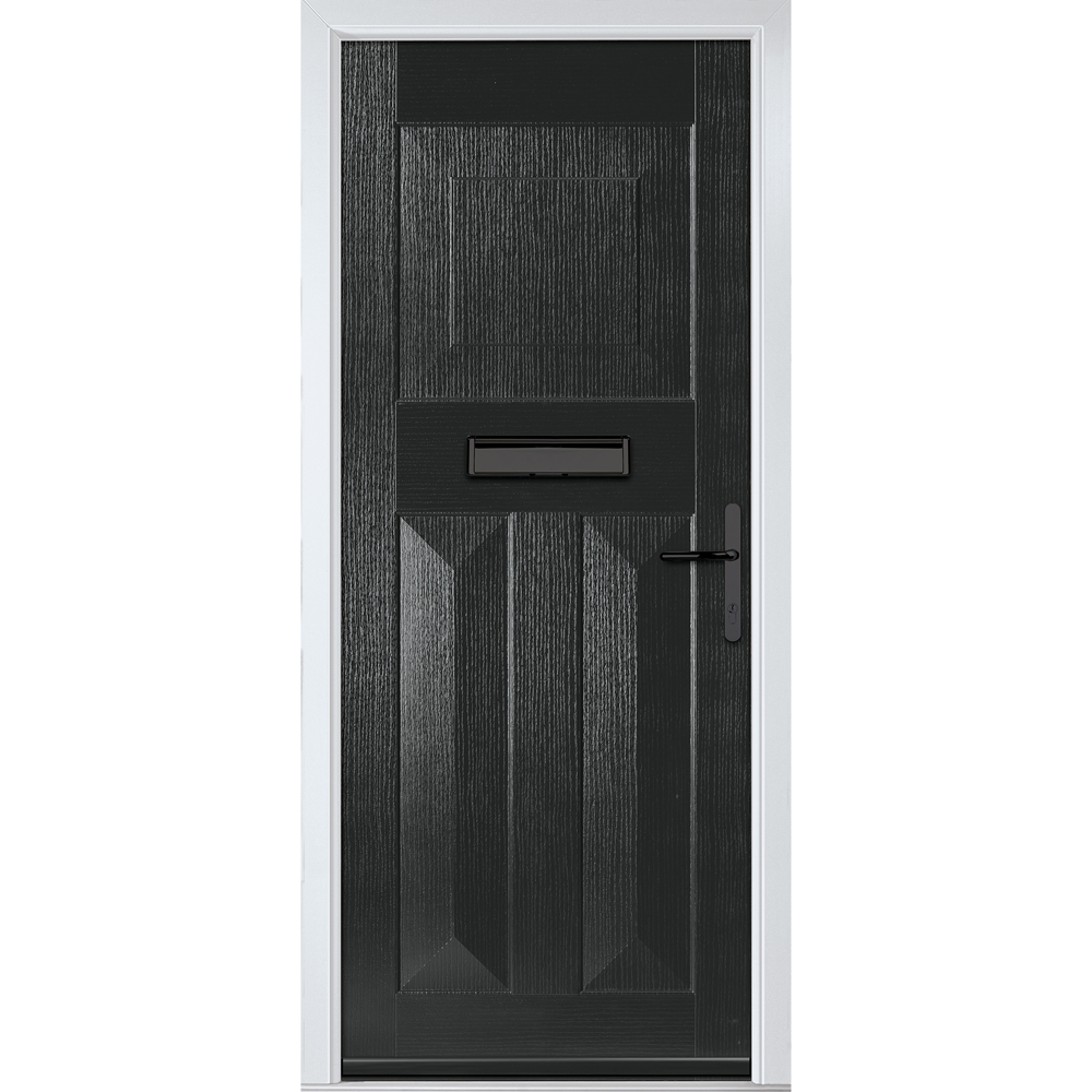 Crystal-Direct Eaton Solid Black GRP None Glass Left Hand Open Front Door 890 x 2090mm Image 1