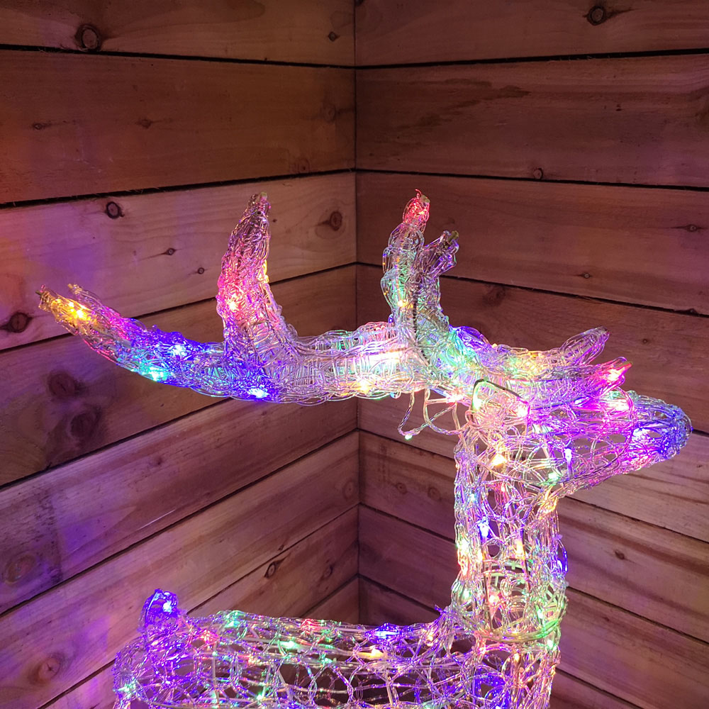 Premier 160 Multicolour LED Acrylic Christmas Reindeer 3.8ft Image 8