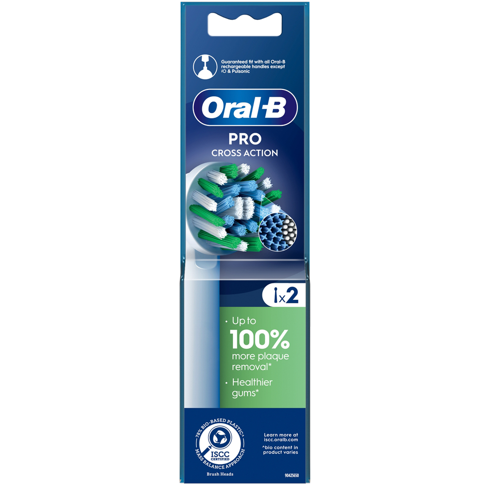 Oral-B Cross Action White X-Filaments Replacement Head 2 Pack Image 1