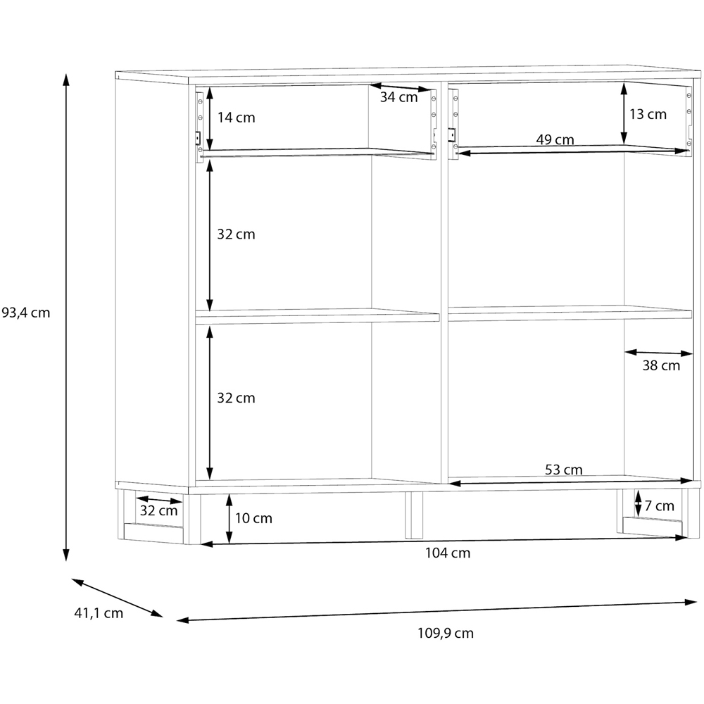 Florence Sali 2 Door 2 Drawer Sage Green Sideboard Image 9