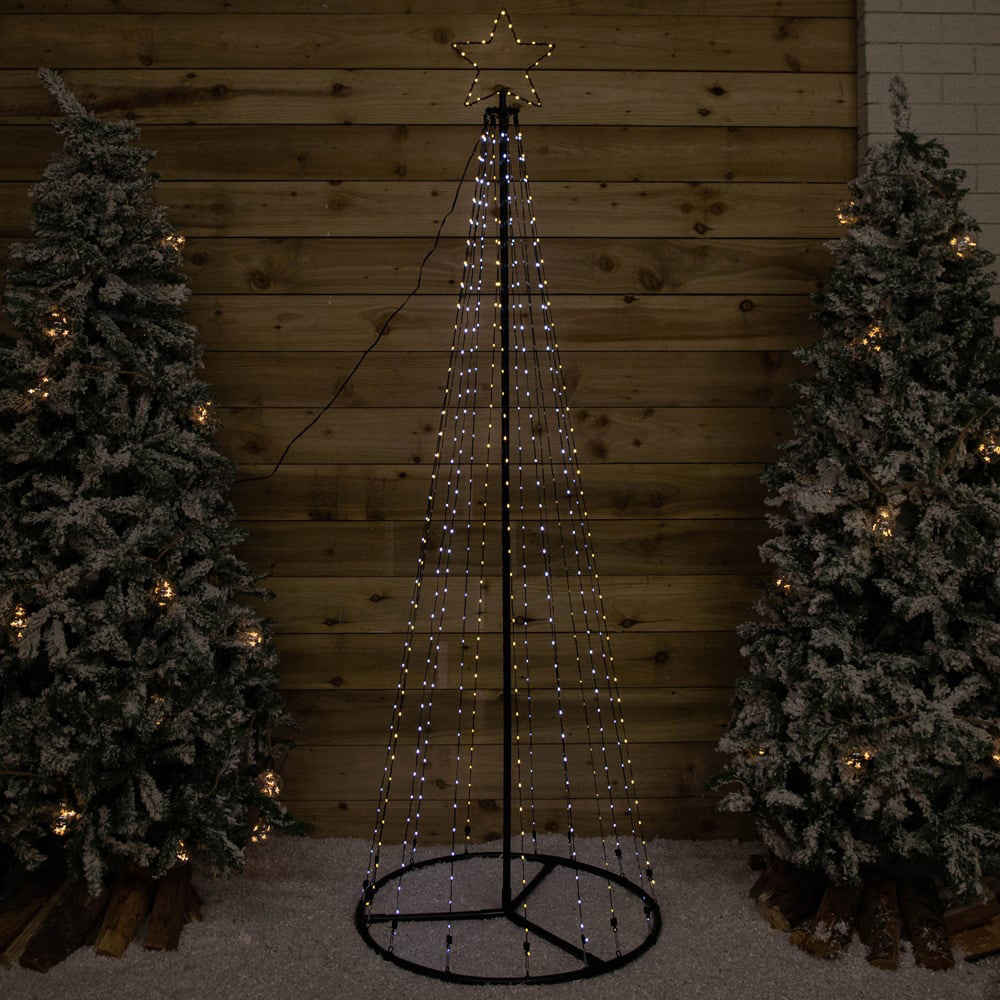 Samuel Alexander 835 Cool and Warm White LED Multi-Function Christmas Pyramid Cone Tree 8ft Image 2
