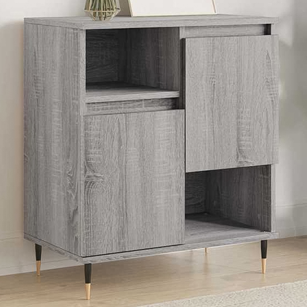 vidaXL 2 Door 2 Shelf Grey Sonoma Sideboard Image 1