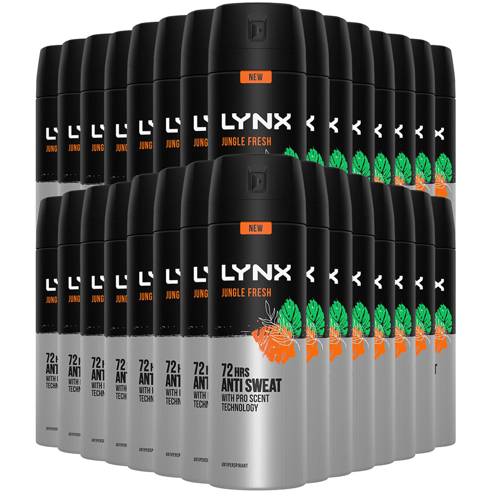 Lynx Jungle Fresh 72 HRS Anti-Sweat Anti-Perspirant Body Spray 200ml 30 Pack Image 1