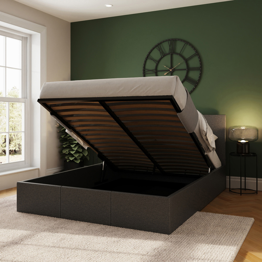 GFW Small Double Grey End Lift Ottoman Bed Image 8
