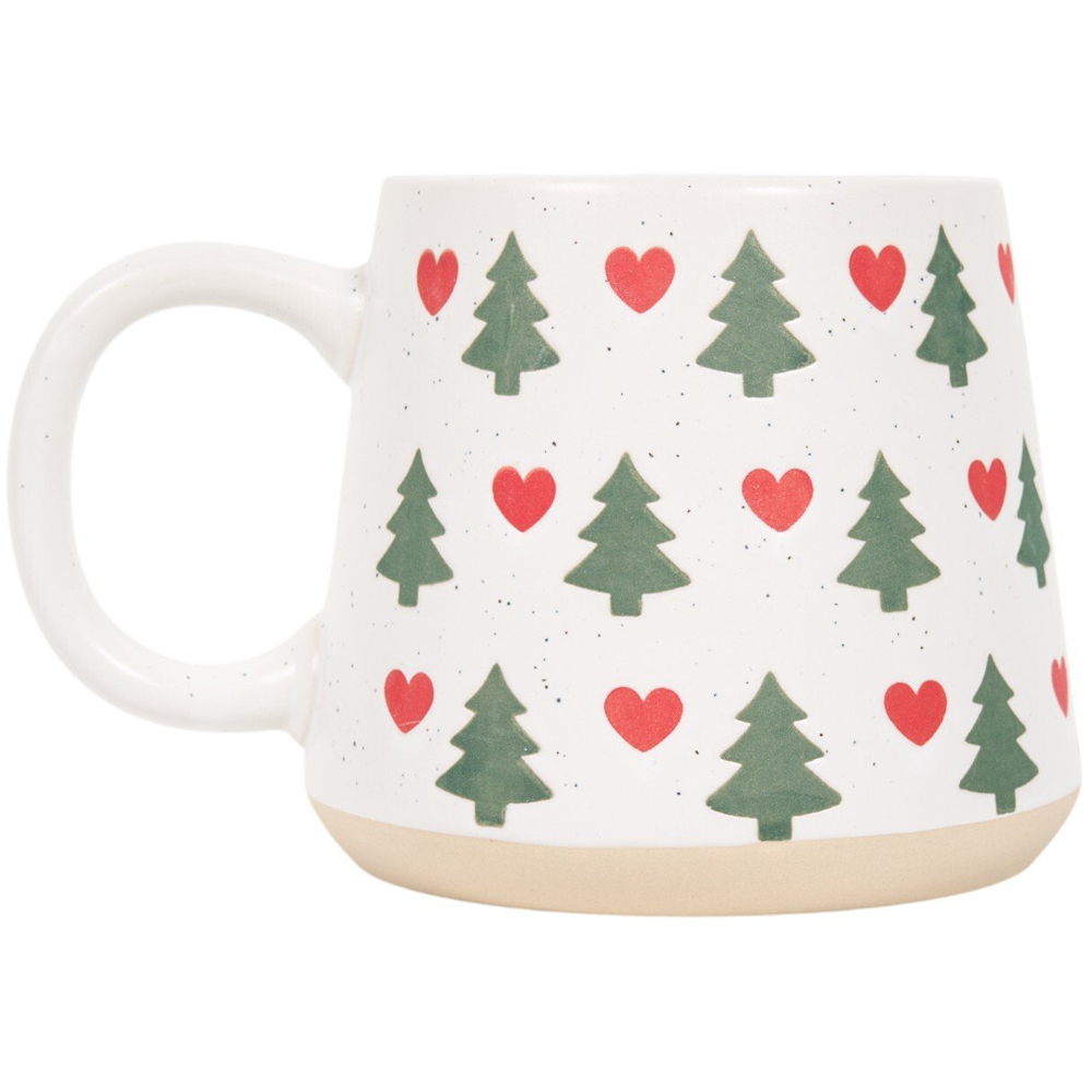 Tree Hearts Stoneware Mug White Image 2