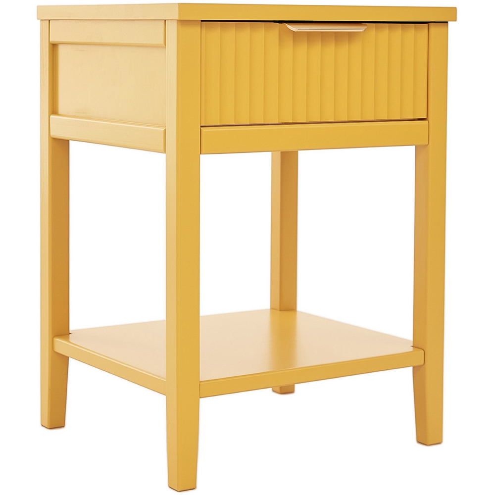 Monti Single Drawer Mustard Bedside Table Image 2