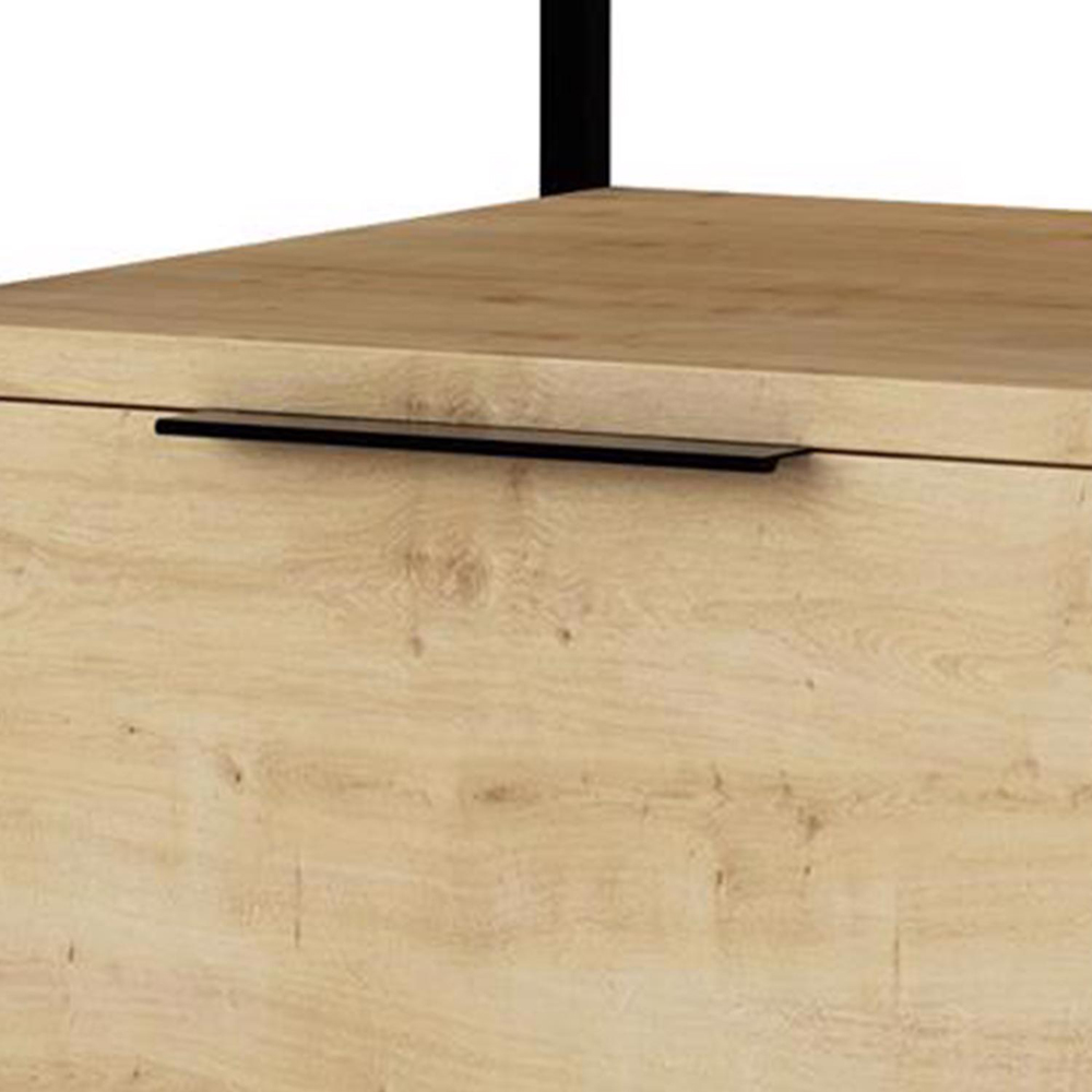 FWStyle Pal Single Drawer Single Shelf Oak Bedside Table Image 3