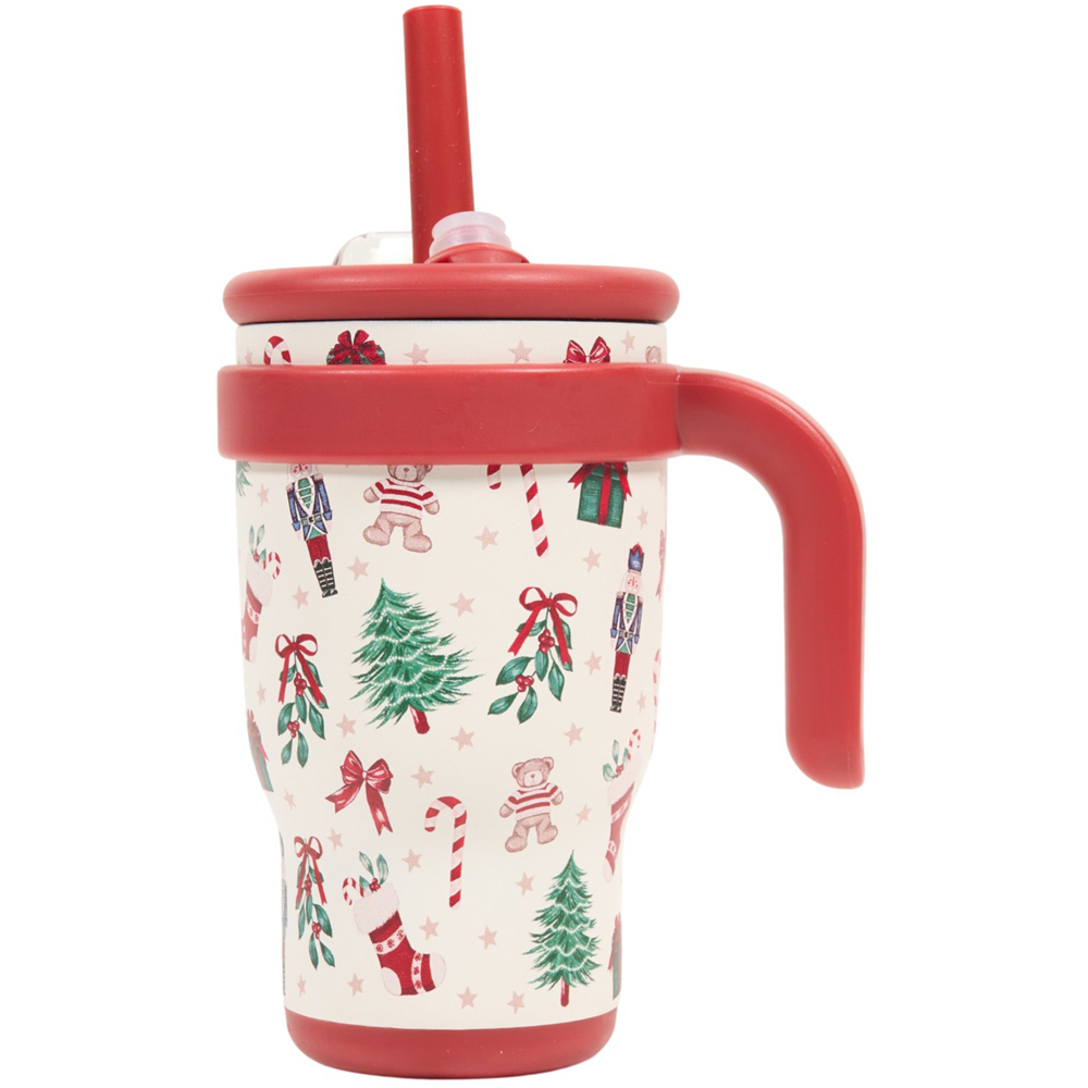 Kids Christmas Print Tumbler with Straw Image 2