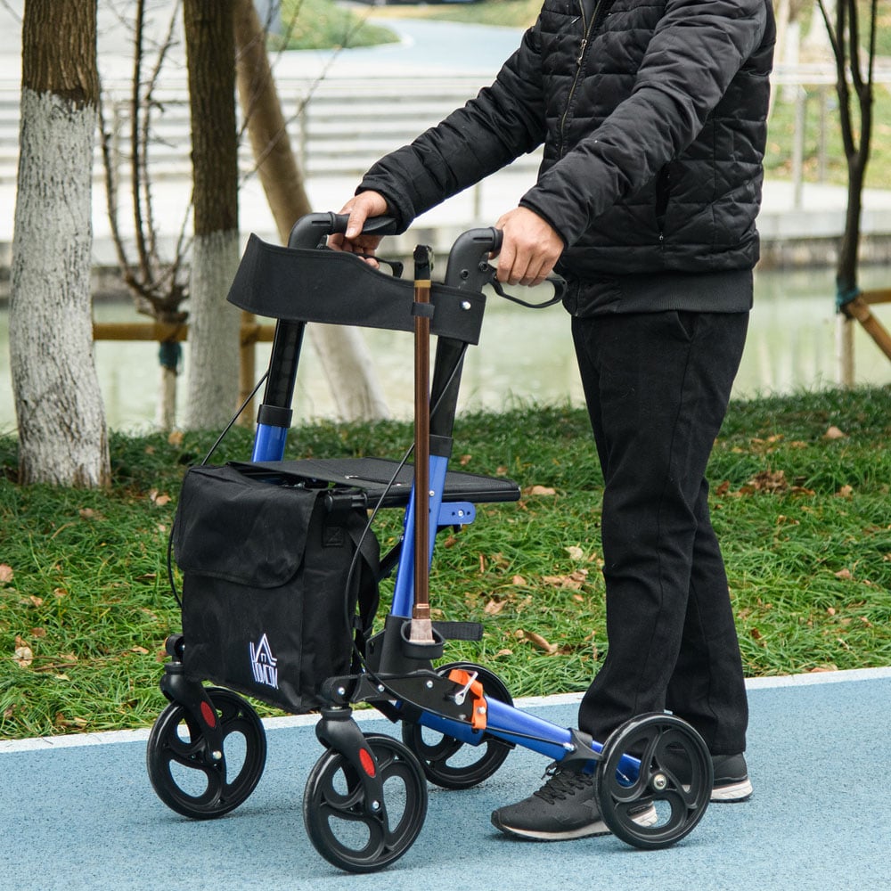 HOMCOM Blue Aluminium Rollator Walker Image 2