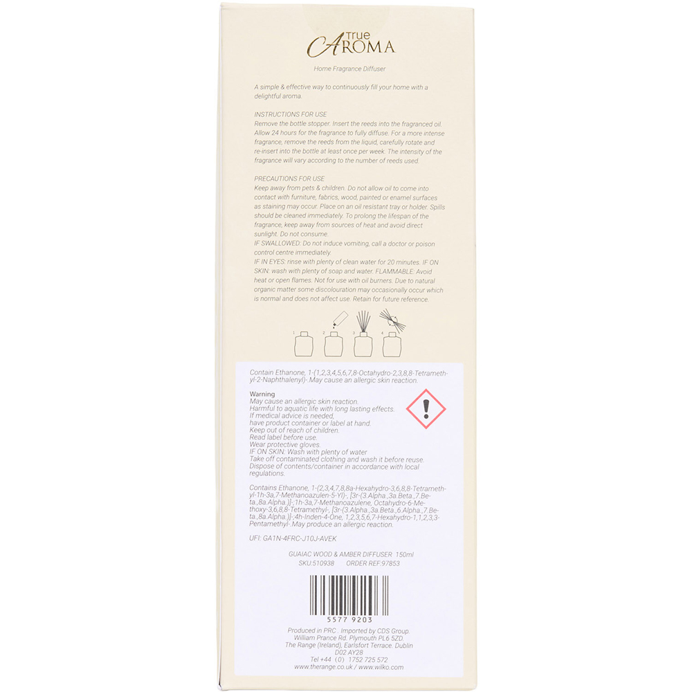 Guaiac Wood and Amber Reed Diffuser Image 3