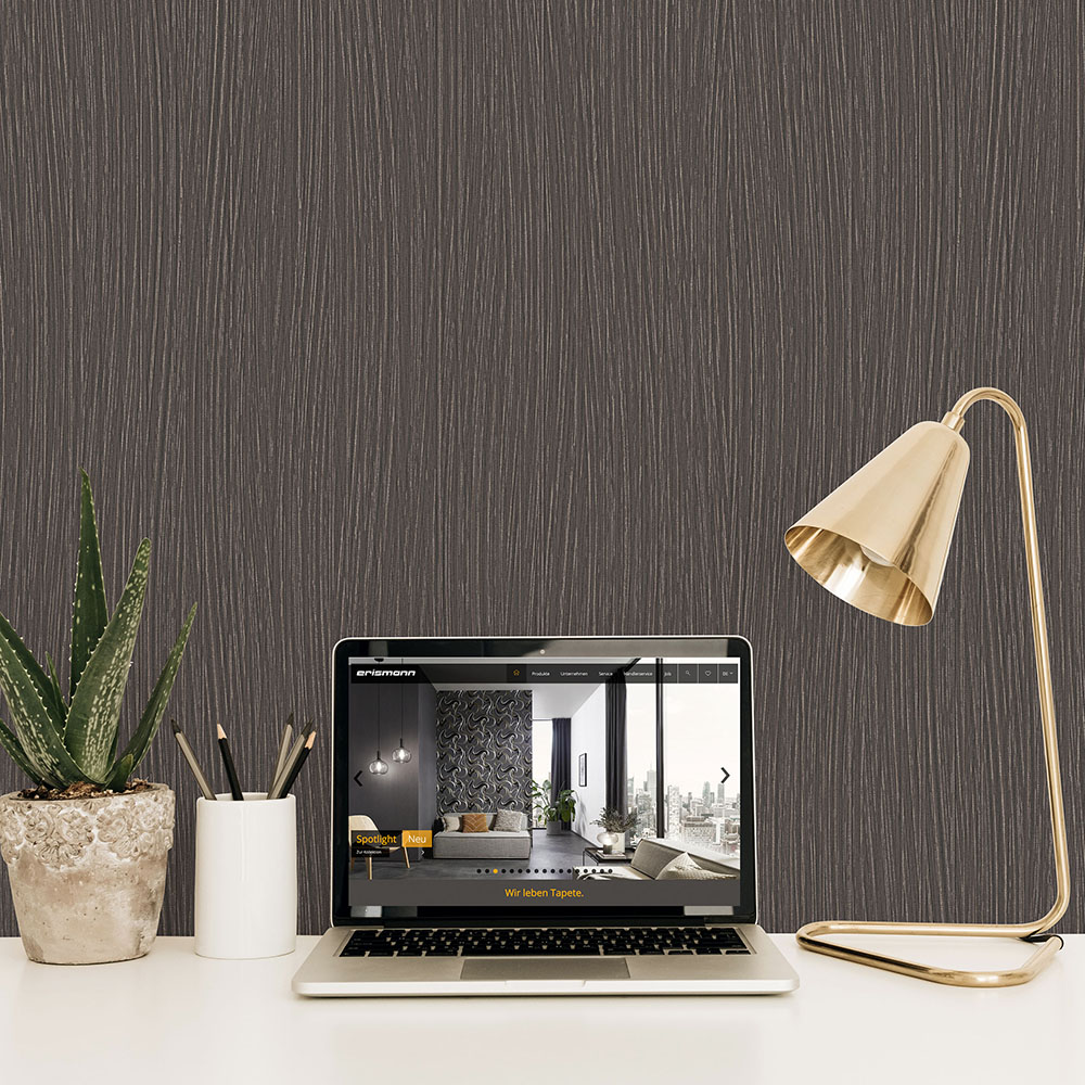 Erismann Linear Metallic Textured Black and Gold Wallpaper Image 4