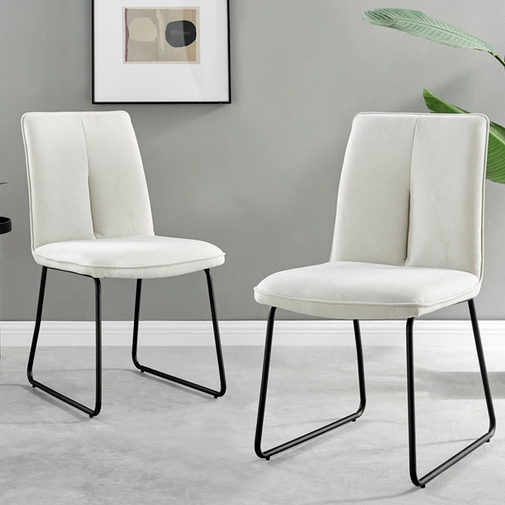 Furniturebox Arona Harley 6 Seater Round Dining Set Cream and Black Image 3