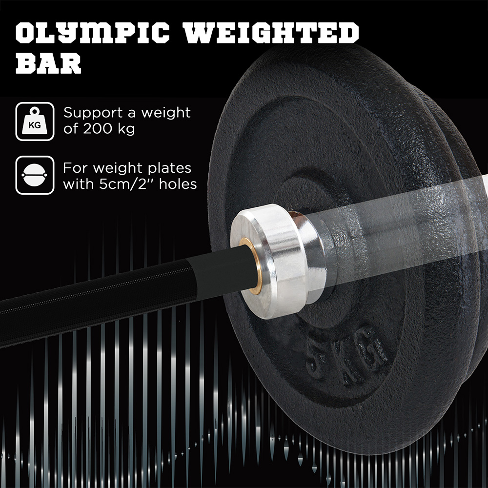 SPORTNOW Olympic Barbell Bar 210cm Image 4