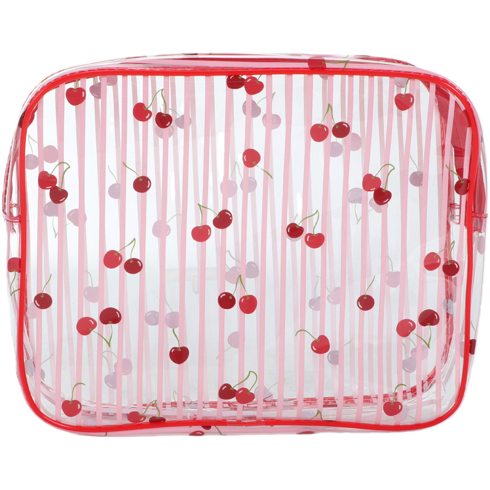 Pack of 3 Cherry Clear Wash Travel Bags Image 2