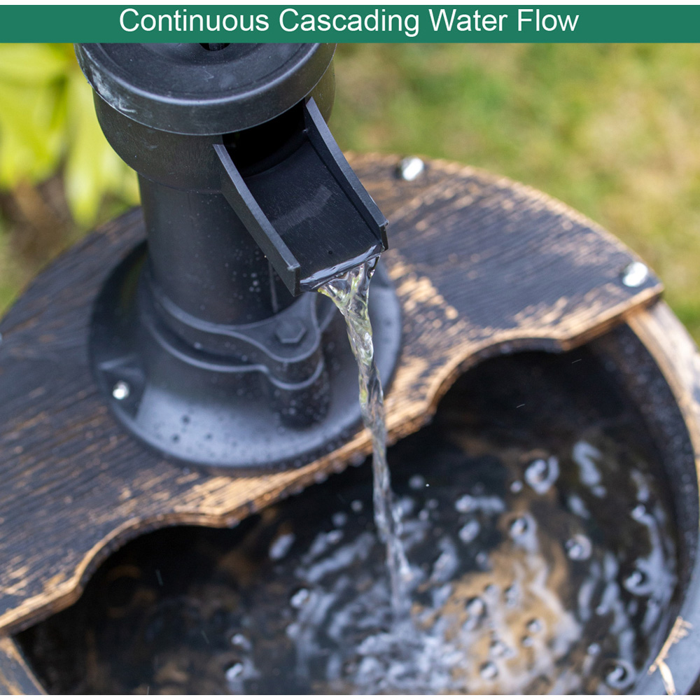 Gardenkraft 2 Tier Barrel Water Feature with 2.55m Cable Image 5