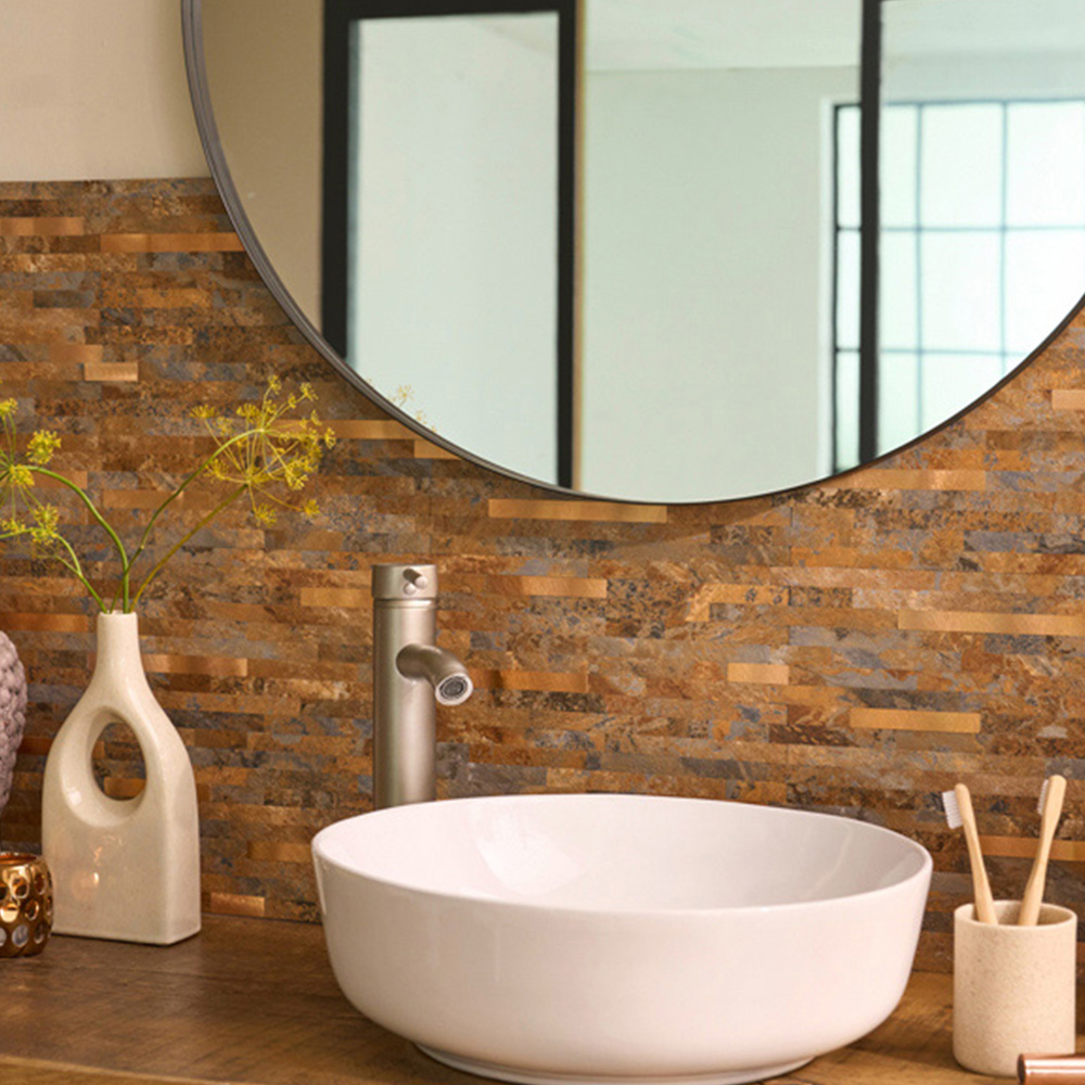 d-c-fix Slate and Metal Self Adhesive Premium Wall Tile 292 x 297mm 10 Pack Image 1