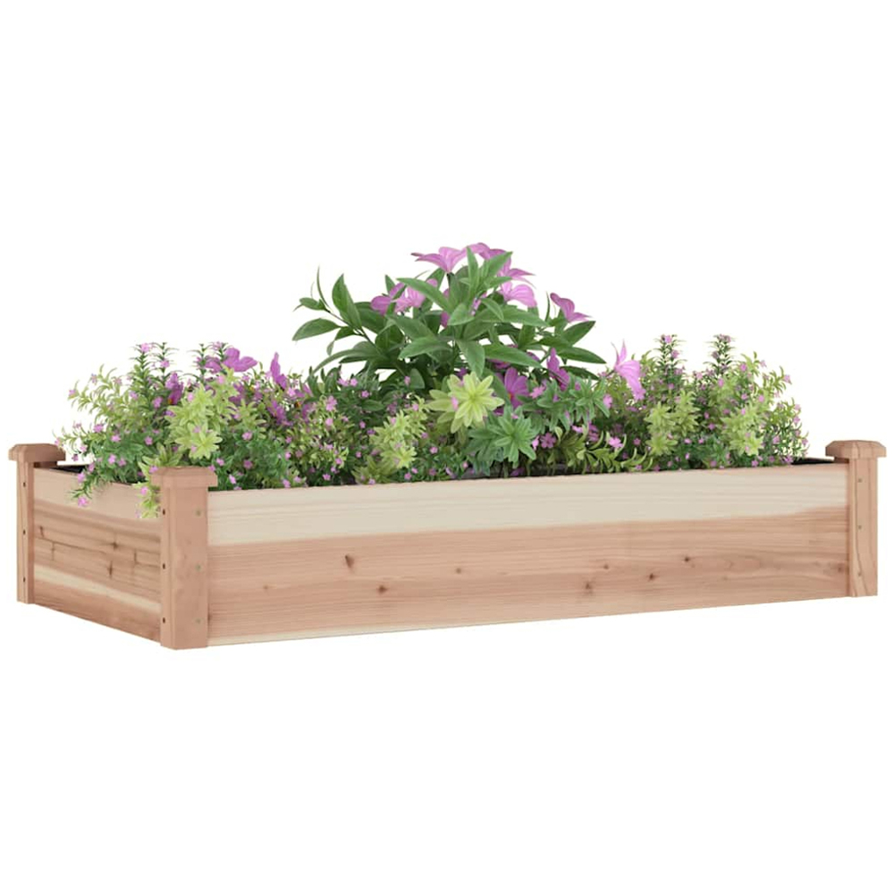 vidaXL Natural Fir Wood Raised Garden Bed with Liner 25 x 60 x 120cm Image 2