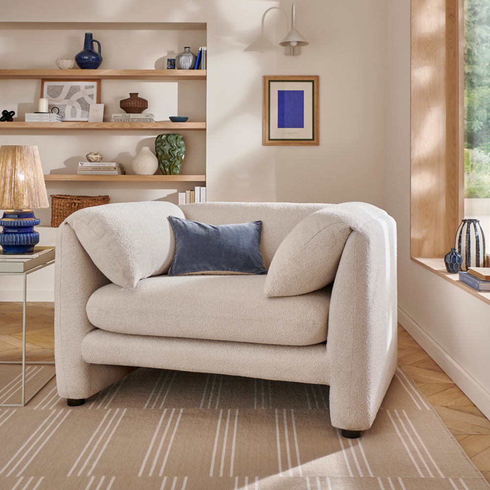 Harlow Cream Boucle Fabric Armchair Image 5