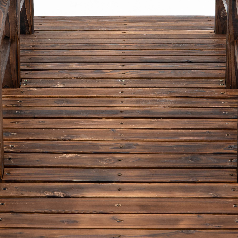 Outsunny Wooden Lawn Decor Stained Finish Arc Garden Bridge Image 3