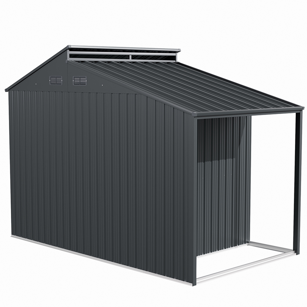 Living and Home 5.3 x 9.8ft Outdoor Galvanised Steel Storage Shed with Lean To Image 4