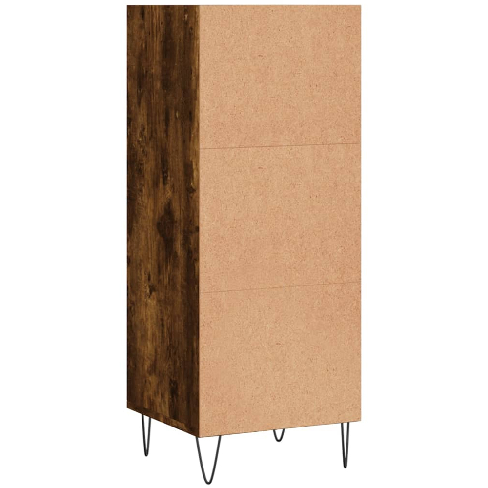 vidaXL 3 Shelf Smoked Oak Narrow Sideboard Image 6