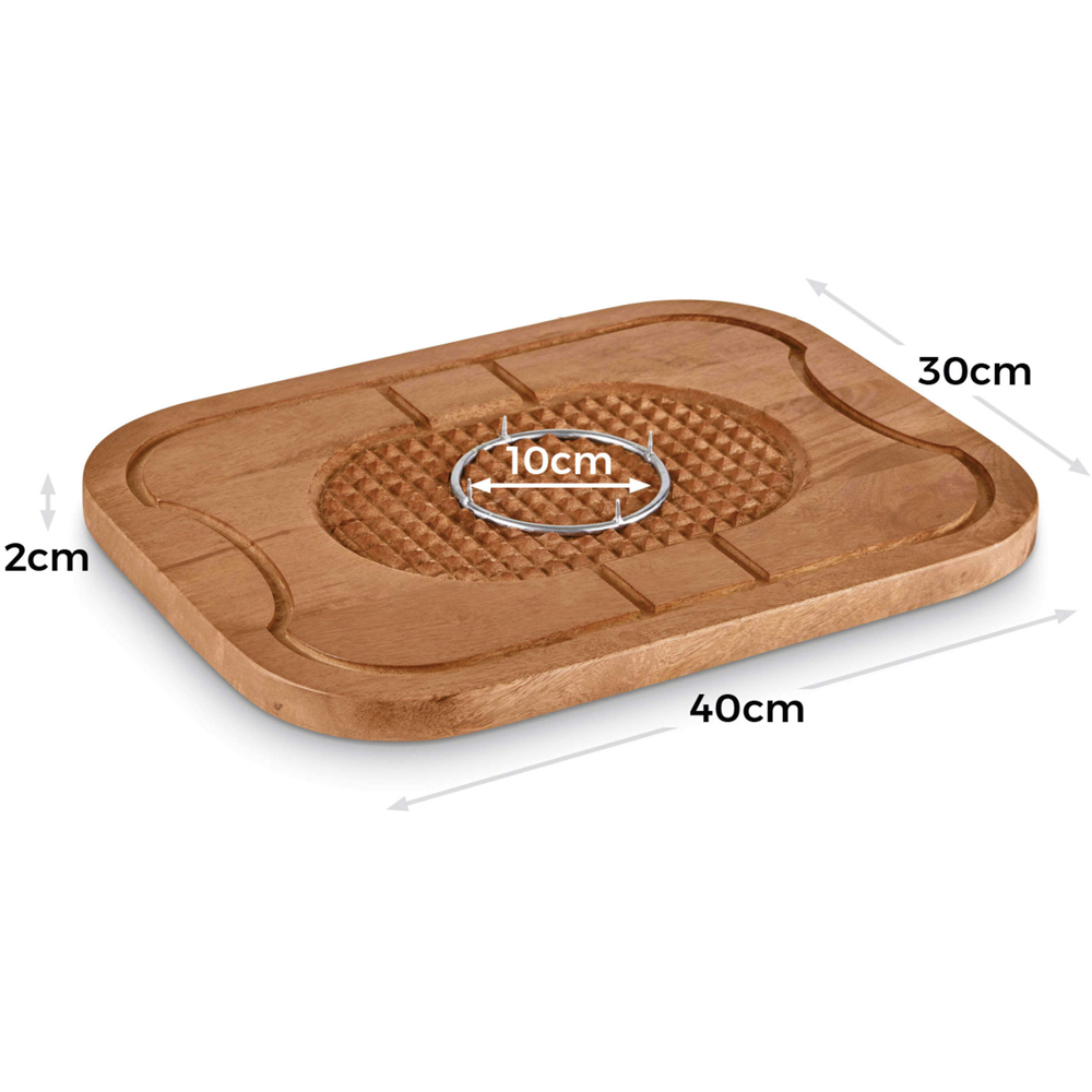 Tower Mango Wood Carving Board with Removable Meat Spikes Image 9