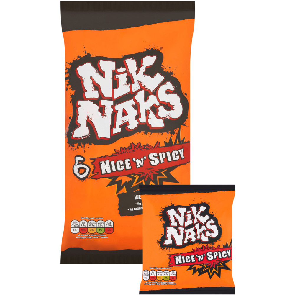 Nik Naks Nice 'N' Spicy Flavour 6 x 20g Image 2
