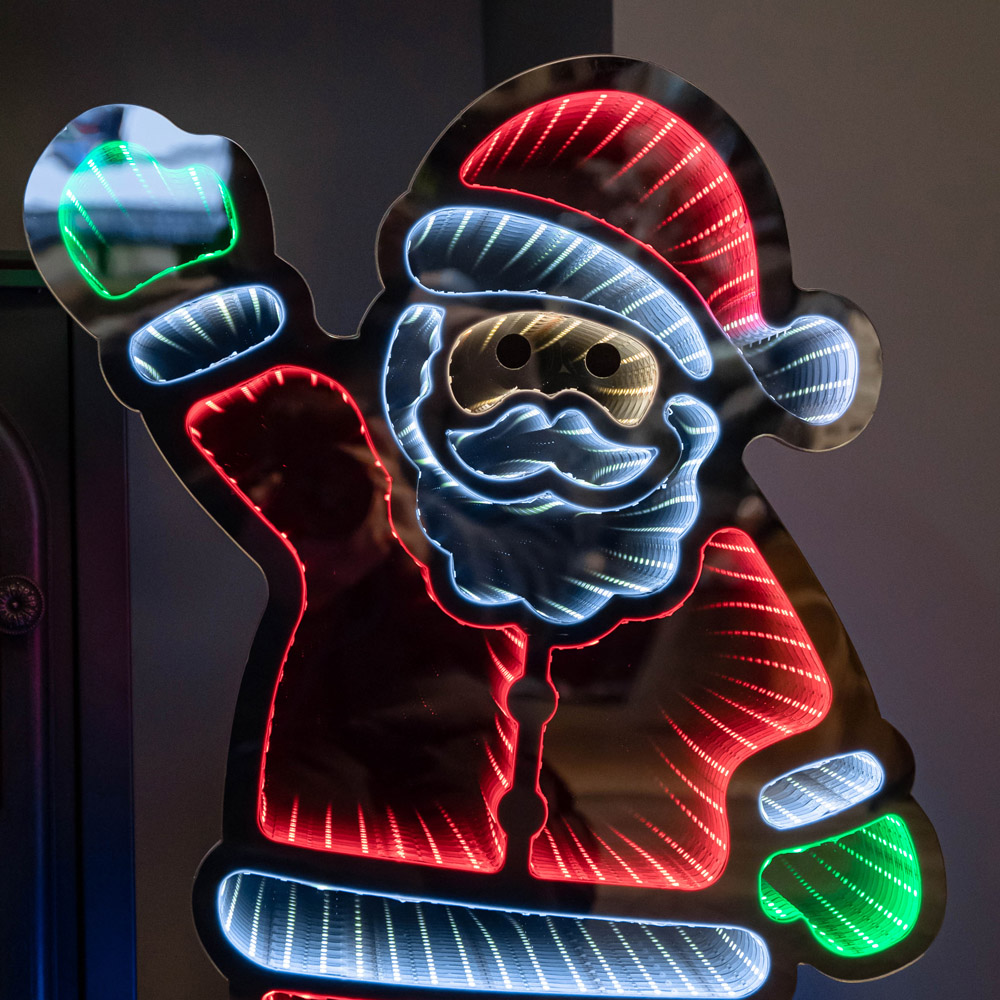 Samuel Alexander Light Up Waving Santa Infinity Christmas Decoration Image 4