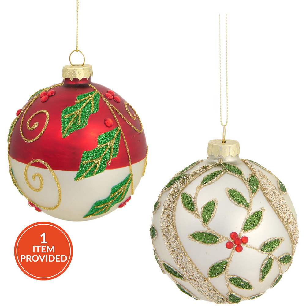 Festive Leaf Bauble Image 1