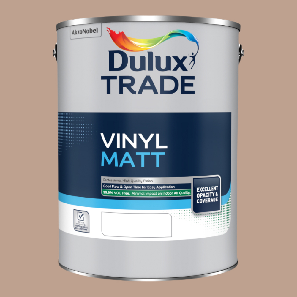 Dulux Trade Cookie Dough Walls and Ceilings Vinyl Matt Paint 5L Image 2