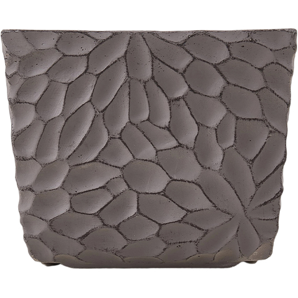 Living and Home Charcoal Grey Rectangle Cement Planter with Drainage Holes 55 x 22.7cm Image 2