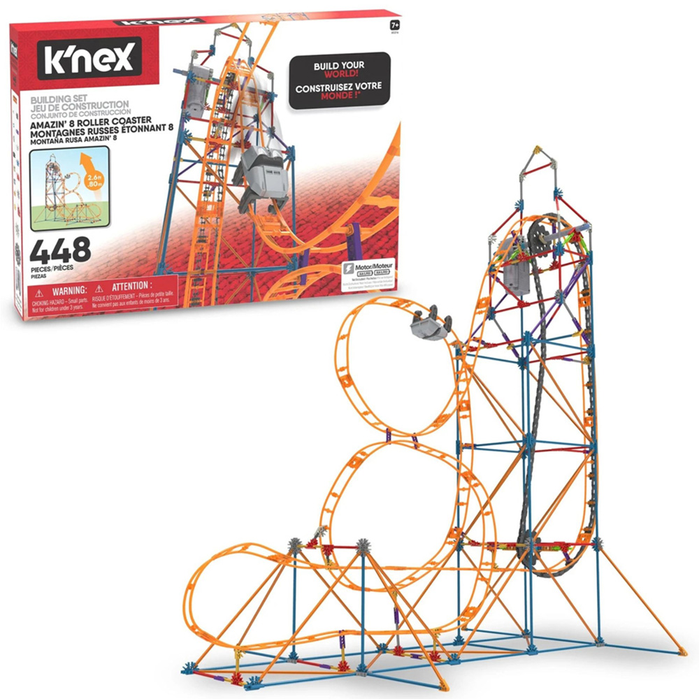 Basic Fun K'NEX Amazin' 8 Roller Coaster Building Set 448 Piece Image 3
