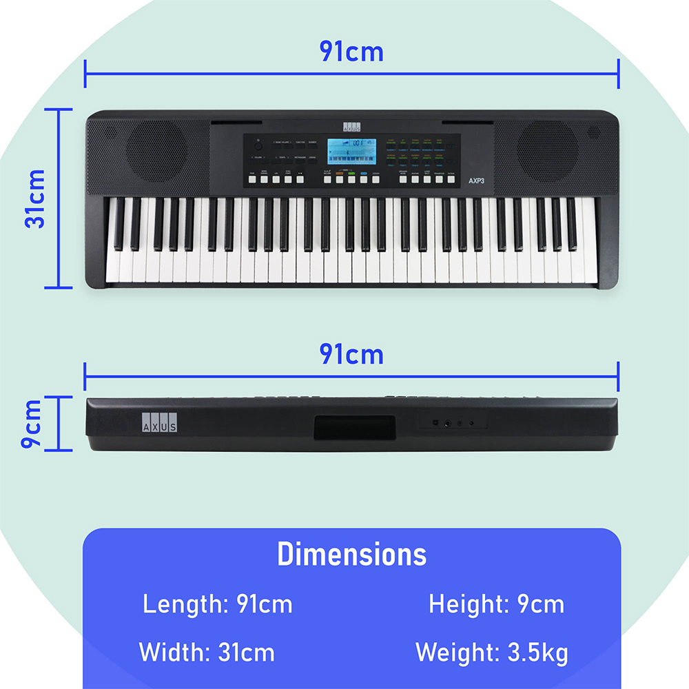 AXUS AXP3 61 Note Slimline Keyboard Pack Image 4