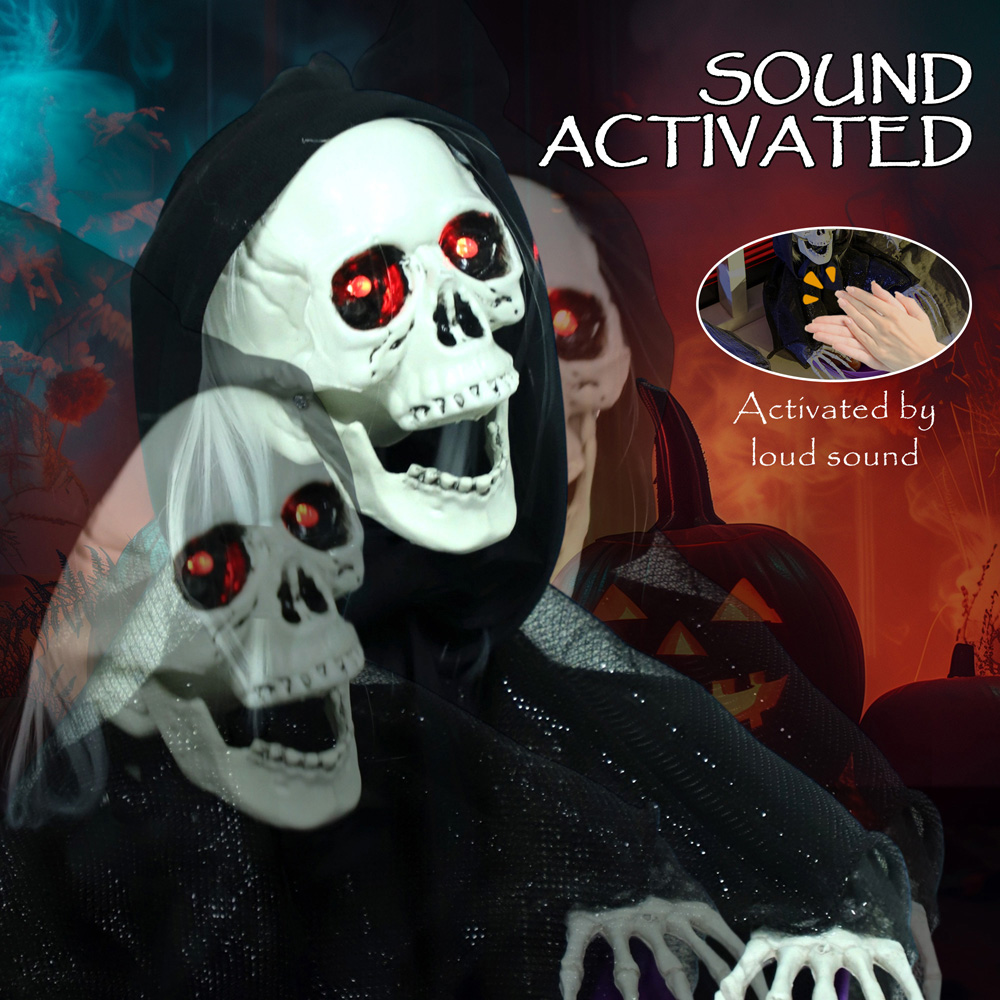 Outsunny Animated Skeleton Candy Dish Halloween Decoration Image 8