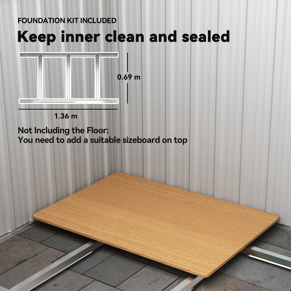 Outsunny 3.6 x 4.5ft Green Metal Apex Garden Tool Shed Image 6