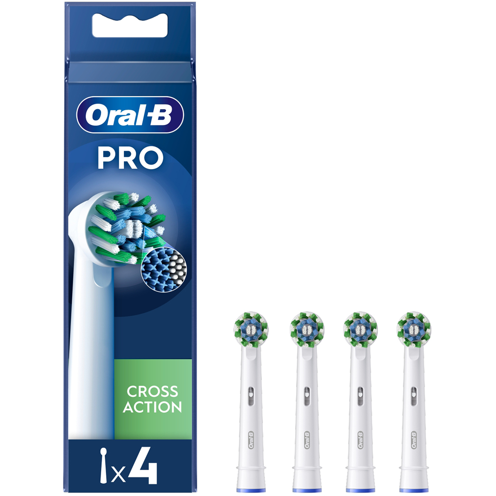 Oral-B Cross Action White X-Filaments Replacement Head 4 Pack Image 2