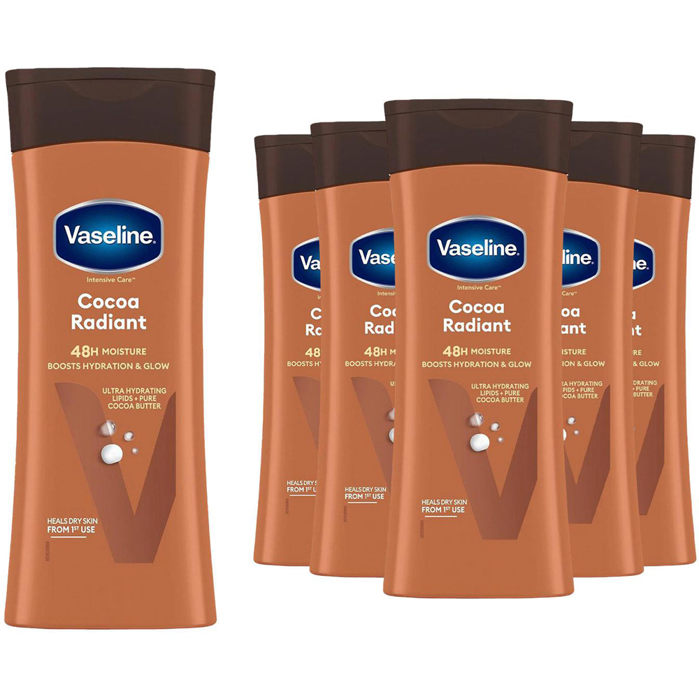 Vaseline Intensive Care Dry Skin Cocoa Radiant Body Lotion 400ml 6 Pack Image 1
