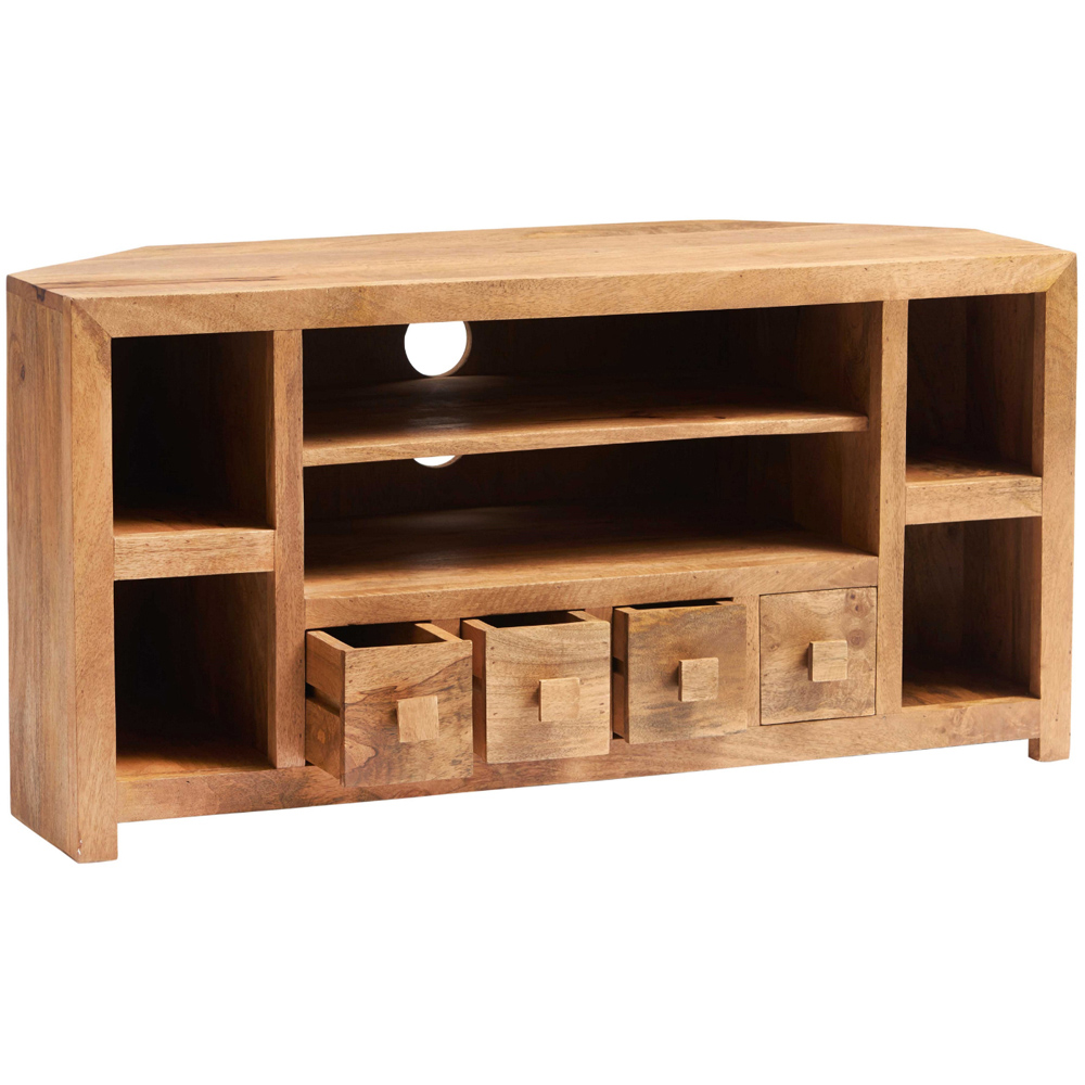 Brooklyn Napoli Toko 4 Drawer 6 Shelf Light Mango Corner TV Unit Image 3