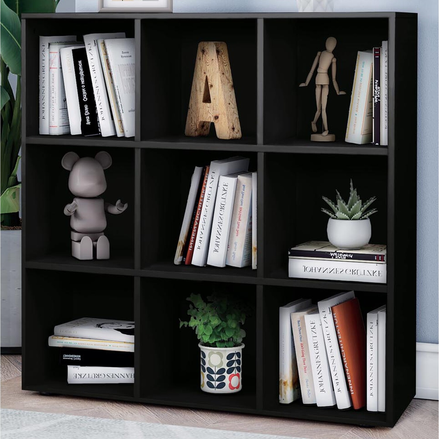 Cuba 9 Hole Black Bookcase Image