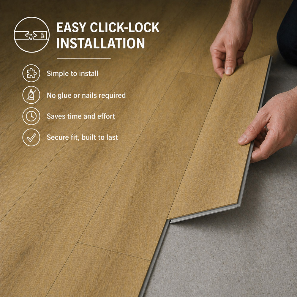 Britwall Medium Oak Wood-Embossed SPC Vinyl Flooring 1220 x 181mm 10 Pack Image 7