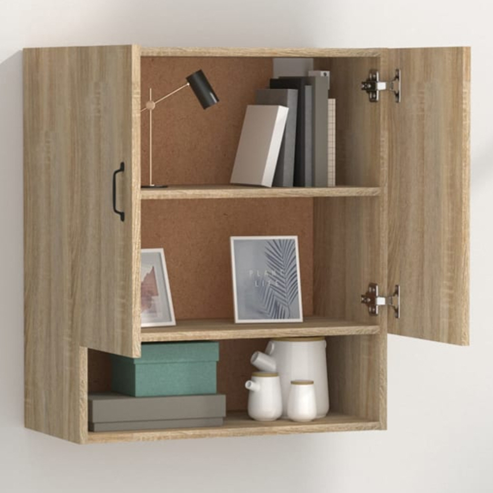 vidaXL 2 Door Single Shelf Sonoma Oak Wall Cabinet Image 1