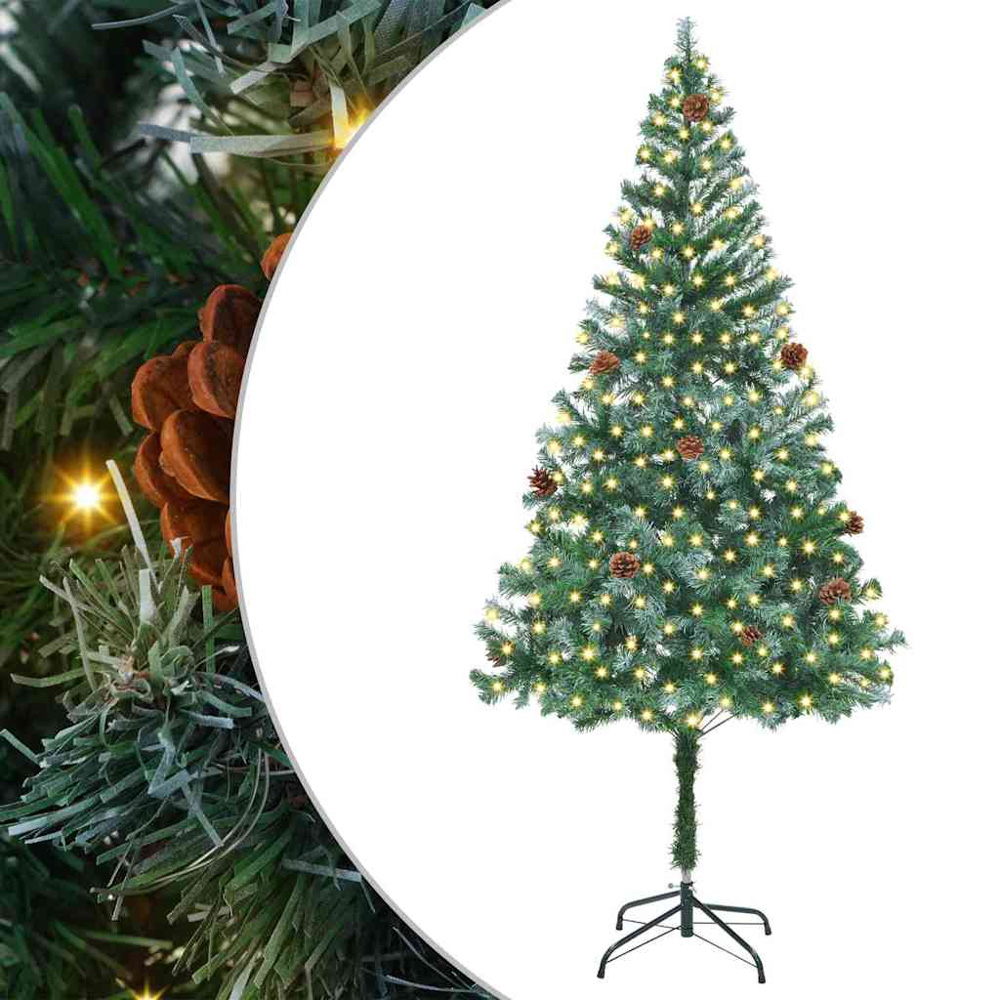 vidaXL Pre-Lit Green Artificial Christmas Tree 6ft Image 2